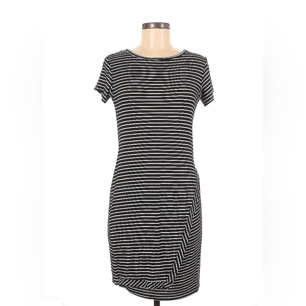 NWT Loveappela Black and White Striped Jersey Dress